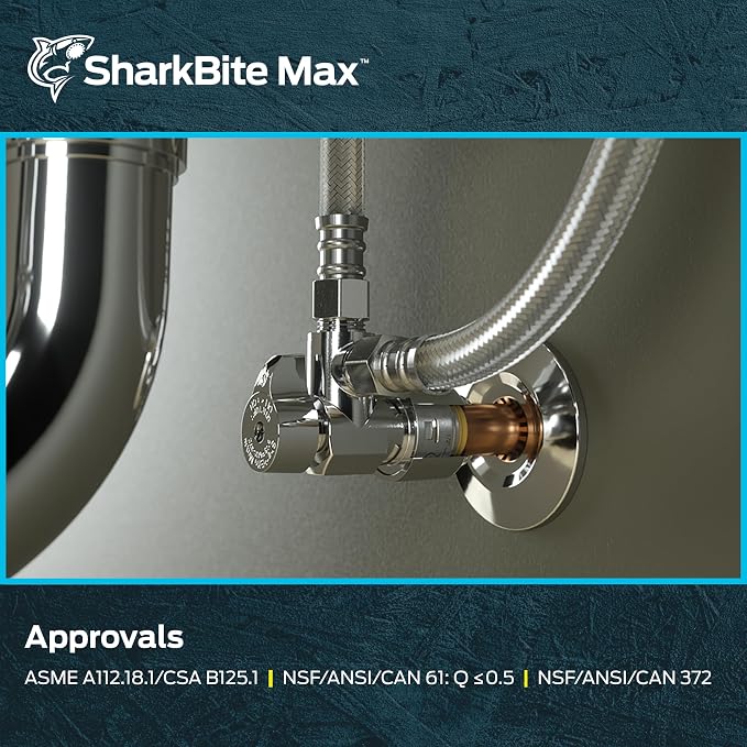 SharkBite Max 1/2 x 1/2 x 3/8 Inch Compression Dual Outlet Angle Stop Valve - Image 6