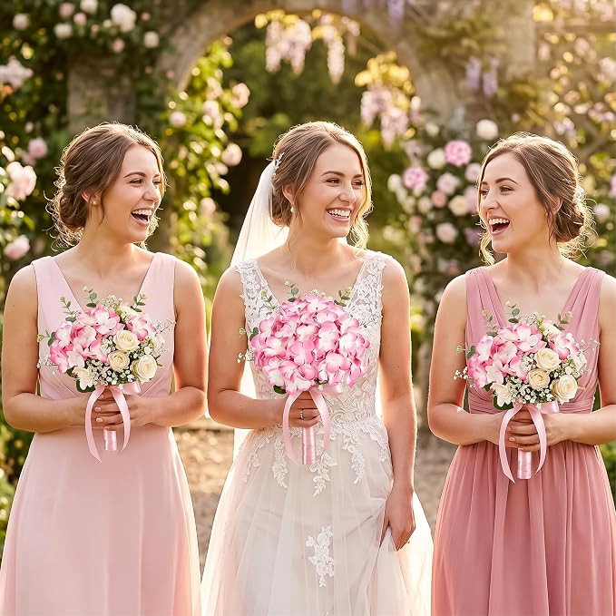 Auihiay 64Pcs Hydrangea Artificial Flowers Bulk, Faux Hydrangeas Heads | - Image 2