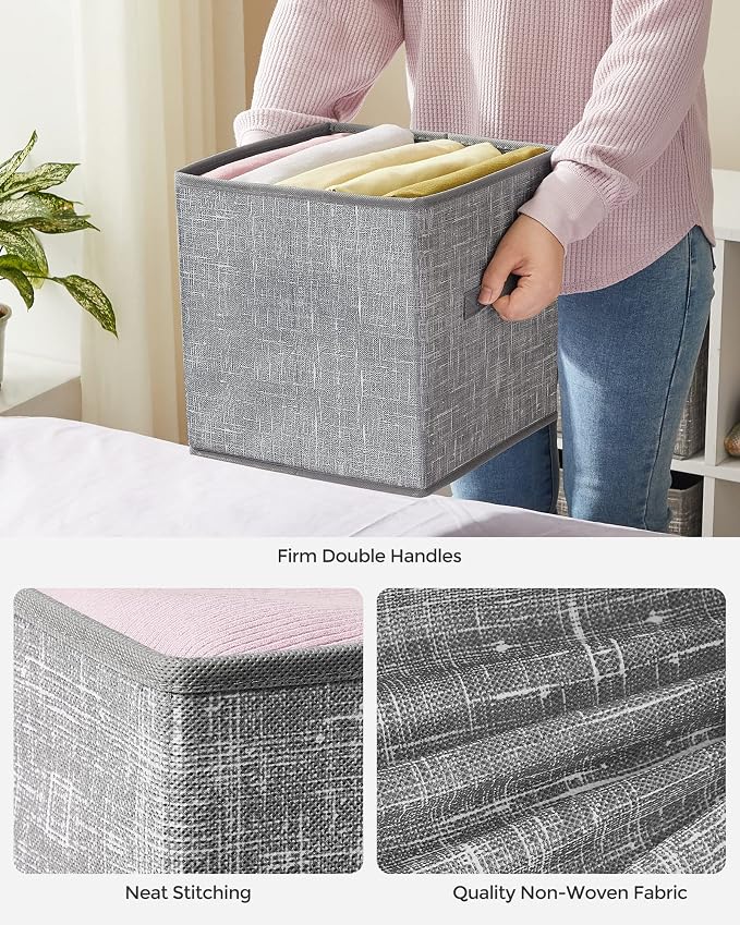 SONGMICS Storage Cubes, 11-Inch Foldable Closet Organizers | Non-Woven Fabric - Image 5