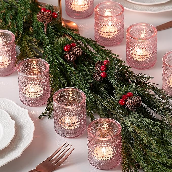 24 Pack Clear Glass Votive Candle Holders, Vintage Candle Holder - Image 3