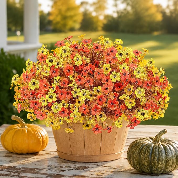 Artificial Fake Mums Flowers Plants - Image 4