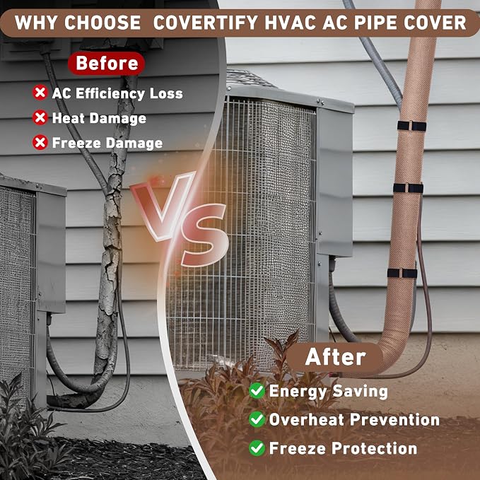 5 Layers HVAC Copper AC Line Pipe Insulation Cover Outdoor 6ft x 10.2in - Image 6