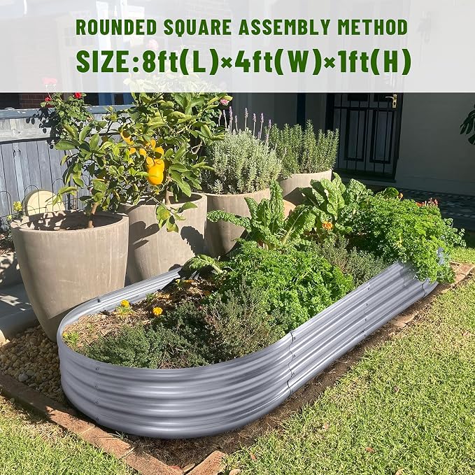 Land Guard 2Pcs Galvanized Steel Raised Garden Bed, Aluminum Raised Garden Bed - Image 6