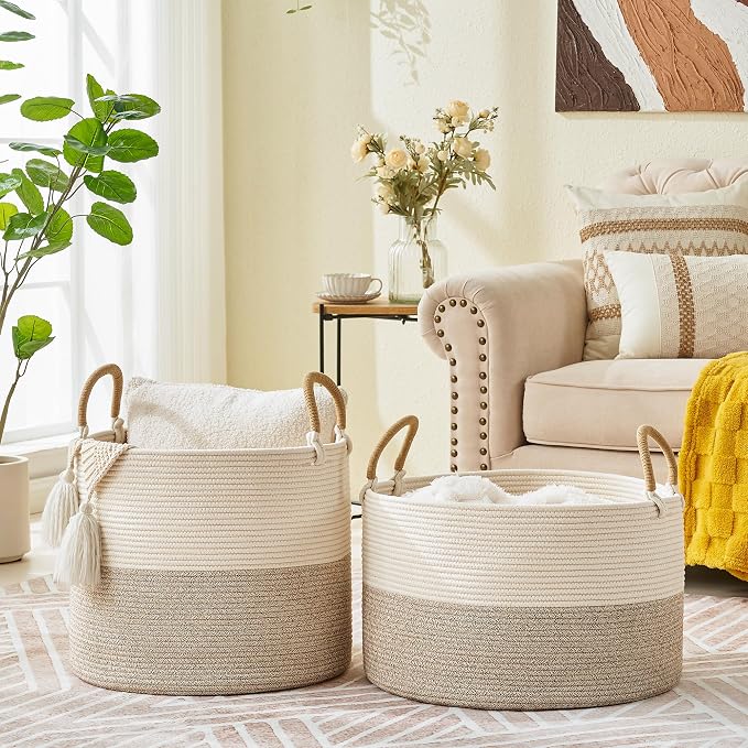 KAKAMAY Large Blanket Basket - Image 7