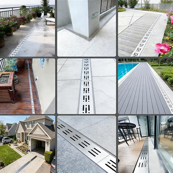 304 Stainless Steel Trench Drain Kit, Narrow Channel Drain - Image 7