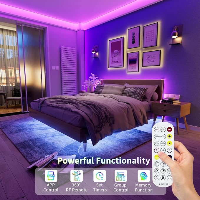 PAUTIX 5V USB RGB COB LED Strip Light 4.92ft/1.5m Color Changing Strip Lights - Image 3