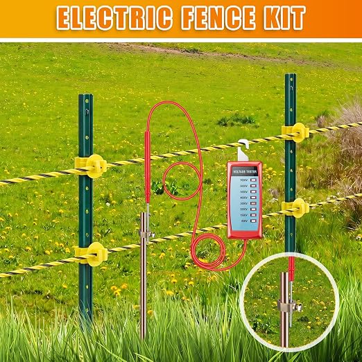 Zonon 24 Pcs Electric Fence Kit Include 656 ft Electric Fence Polywire and - Image 6