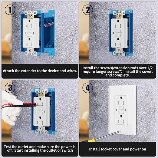 Single Gang Receptacle Outlet Box Extenders 1/2" - Image 4