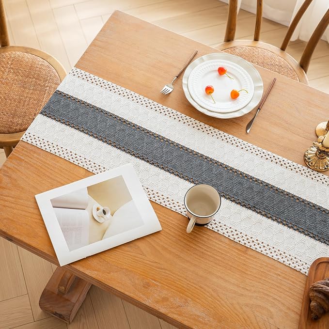 Farmhouse Table Runner for Home Decor 12x108 Grey Fall Home Decor | 108Inches - Image 7