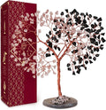 Handmade Healing Crystal Tree of Life Black Obsidian & Rose Quartz Chakra Tree by KARMAPLEDGE