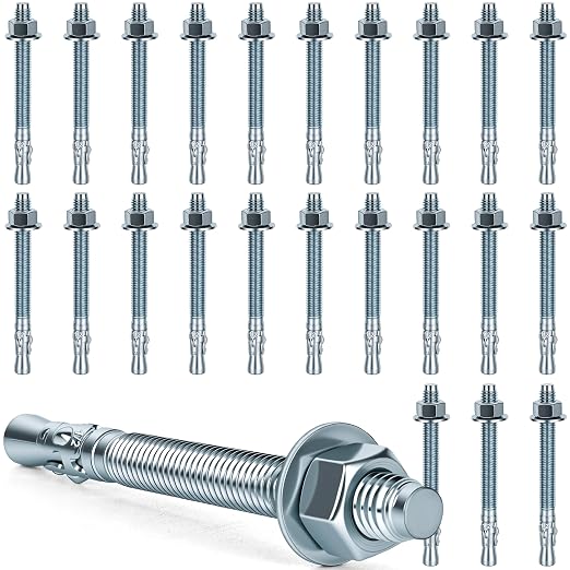 1/2 x 5-1/2 inch Wedge Anchors, Galvanized Concrete Anchors, Concrete Wall by Unknown