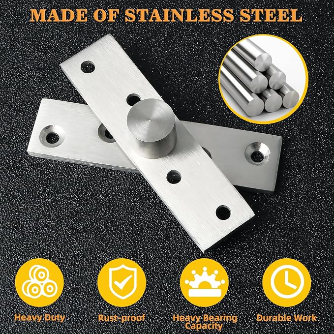 Alise Pivot Hinges for Door, 2 P | Rotation Hidden Door Hinge Middle Core - Image 3
