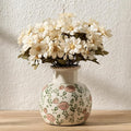 SIDUCAL Ceramic Vintage Vase, 5.91 Inch Retro Ice Cracked Chinoiserie Floral by SIDUCAL