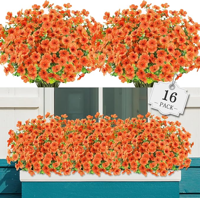 AGIRL Artificial Fall Flowers Fake Mums Outdoor, Faux Plant Porch Decor Home | by AGIRL