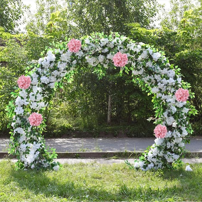 AVIVIHO 65pcs Fake Flowers Pink Hydrangea Artificial Flowers Bulk Silk Flowers - Image 6