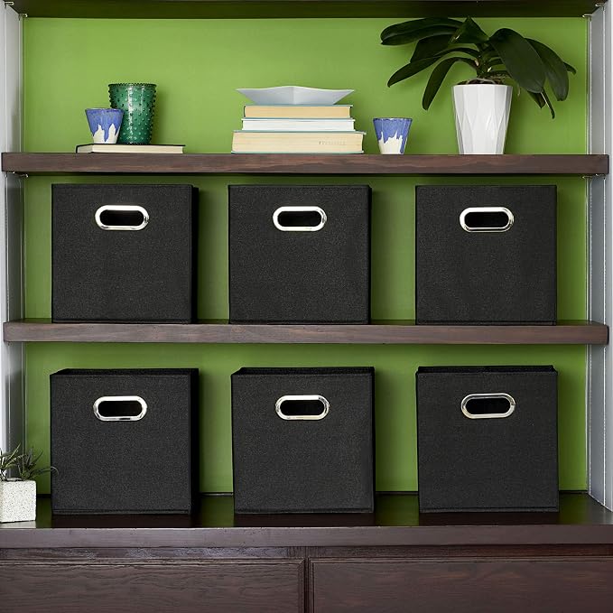 Household Essentials Foldable Fabric Storage Bins 6 Piece Set, Strong - Image 7