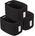 XUANGUO Woven Cotton Rope Storage Baskets 15x10x9.3" 3 Pack Black | Decorative by XUANGUO