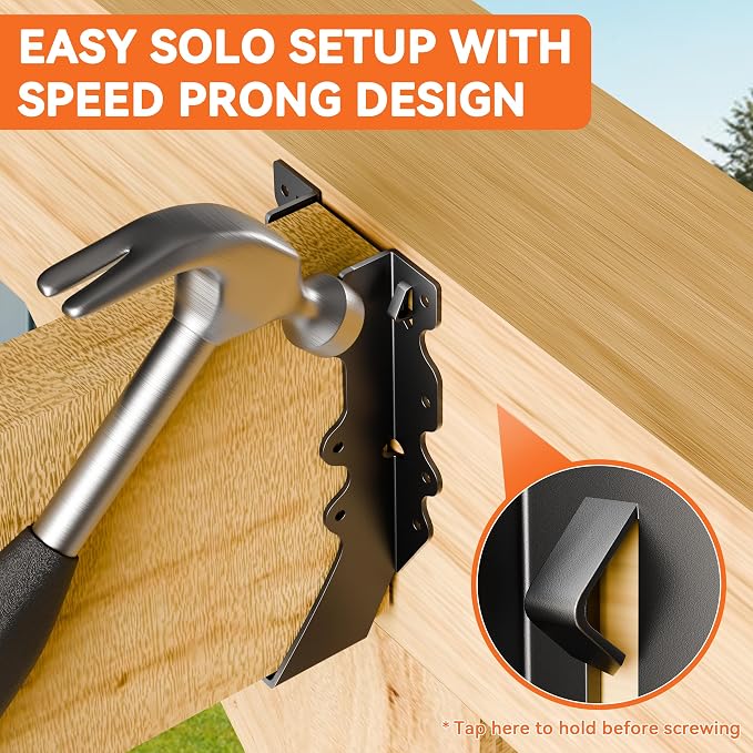 50 Pcs Black 2x8 Joist Hanger, LU28 18 Gauge Double Shear Face Mount Joist - Image 2