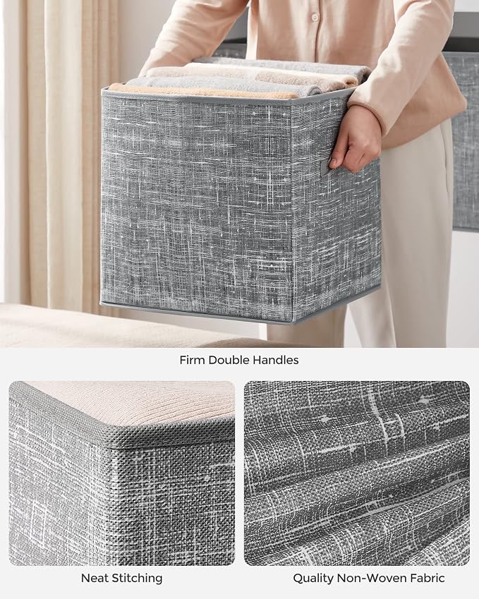 SONGMICS Storage Cubes, 13-Inch Foldable Closet Organizers | Non-Woven Fabric - Image 5