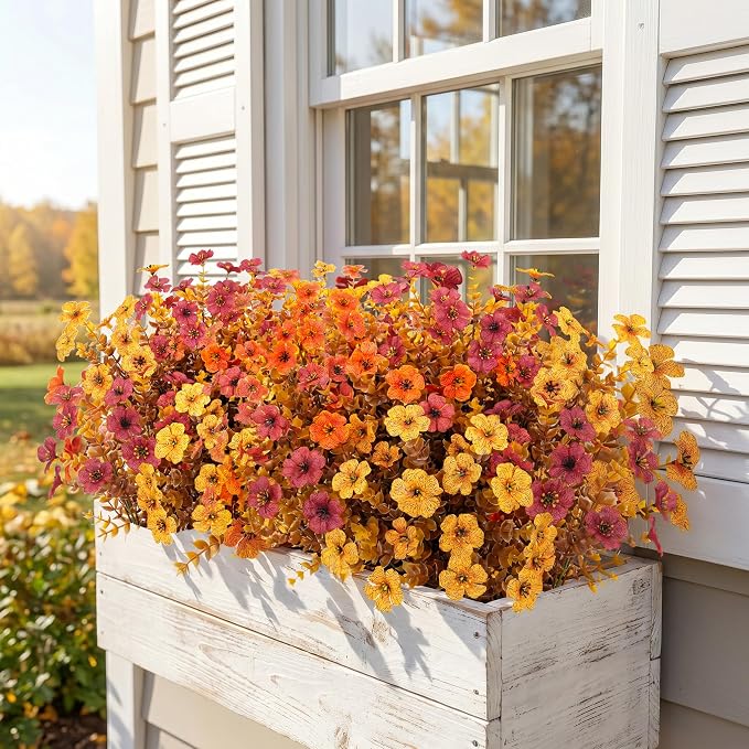 24 Pcs Artificial Fall Flowers Fake Mums - Image 4