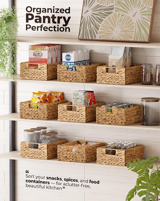 Bluewest Water Hyacinth Storage Baskets, Woven Bins - Image 6