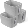 XUANGUO Woven Cotton Rope Storage Baskets 15x10x9.3" 3 Pack Grey | Decorative by XUANGUO