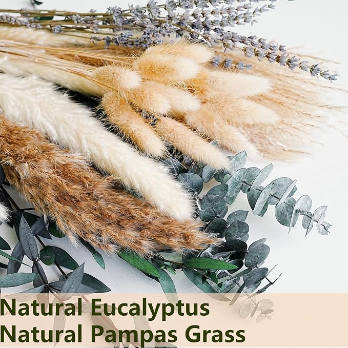 Green Pampas Grass Boho Bouquet – Exquisite Lavender and Eucalyptus Dried - Image 4