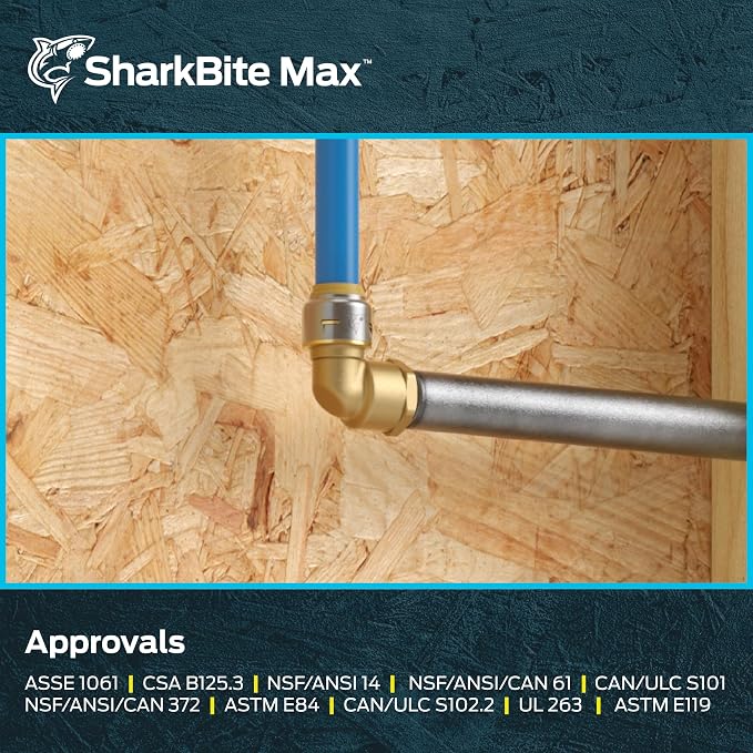 SharkBite Max 90 Degree Female Adapter Elbow, 1/2 Inch Push-to-Connect x 1/2 - Image 6