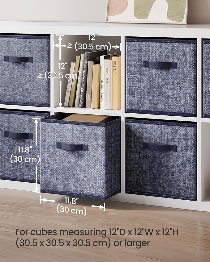SONGMICS Storage Cubes, 11.8-Inch Foldable Closet Organizers | Non-Woven Fabric - Image 3