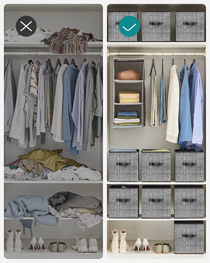 SONGMICS Storage Cubes, 11-Inch Foldable Closet Organizers | Non-Woven Fabric - Image 7