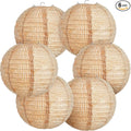 6 Pcs Print Burlap Paper Lanterns Classroom Decor, 10 Inch | Boho Hanging Decor by Hortsun