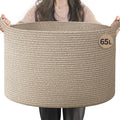 INDRESSME Large Woven Wicker Blanket Basket Living Room, 65L | 19.7" x 12.6" by INDRESSME