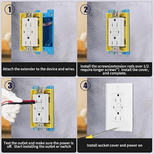1/2Inch Single Gang Receptacle Outlet Box Extenders - Image 4