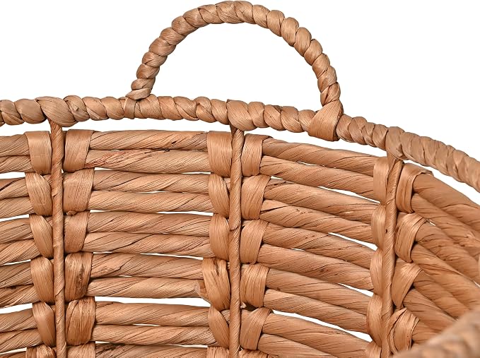 happimess Laurel Hand-Woven Abaca Storage Basket 19", Natural/Black | Wicker - Image 5