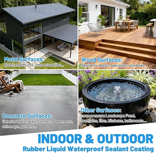 Rubber Liquid Waterproof Sealant, Waterproof Patch Seal Sealer Cloud Gray | - Image 3