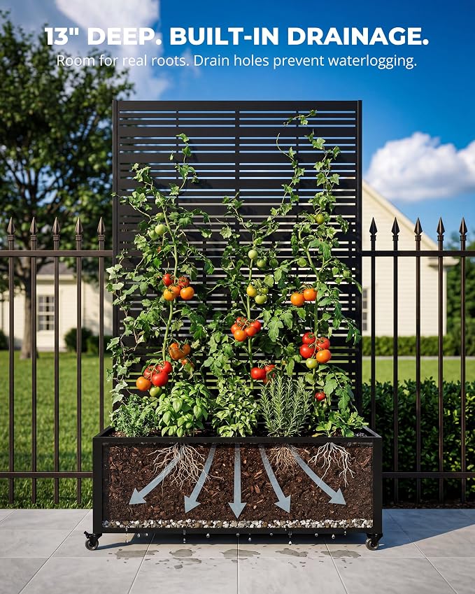 73" Tall Privacy Planters with Trellis, Freestanding - Image 5