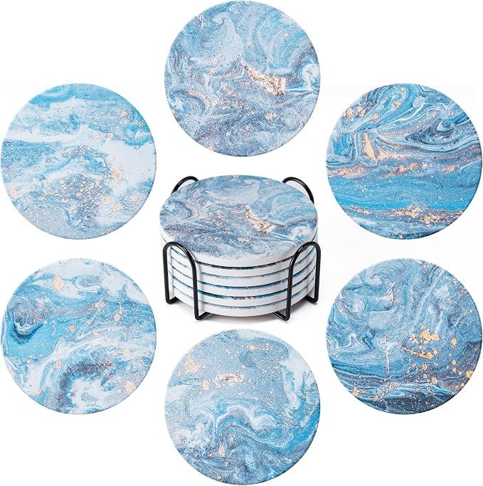 6Pcs Absorbent Coasters Set by Hoewina