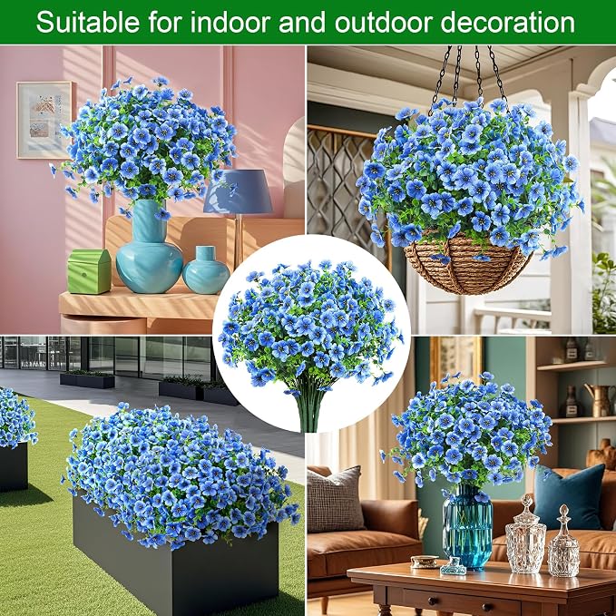 12 Pcs Artificial Flowers for Outdoors Decorations, UV resistant, faux plastic - Image 5