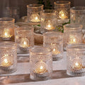 DEVI 24pcs Clear Glass Votive Candle Holders, Vintage Candle Holder by DEVI