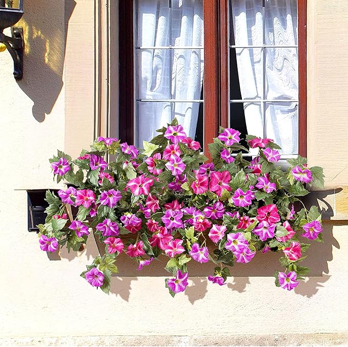 Ammyoo 4 Pcs Artificial Fake Petunia Flowers - Image 6