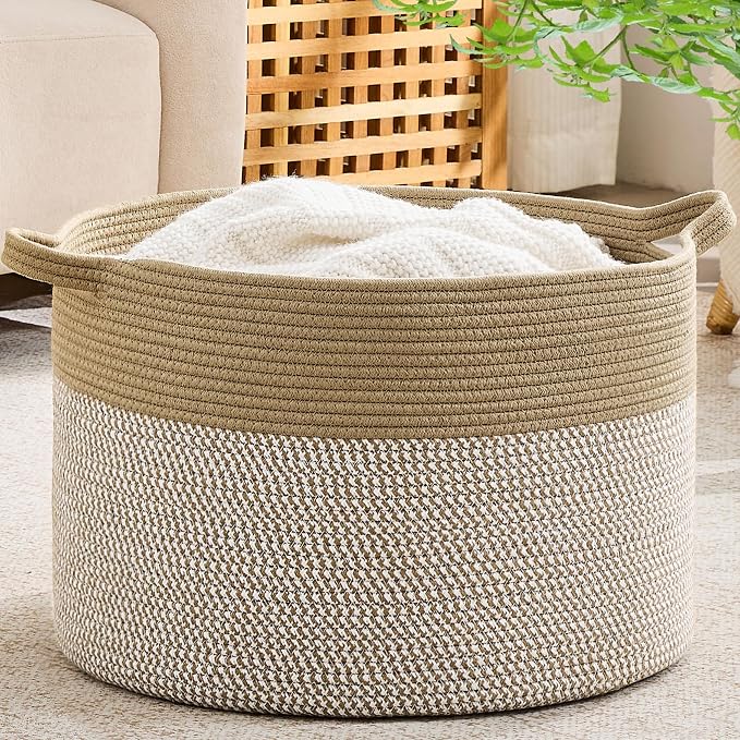 KAKAMAY Large Blanket Basket by KAKAMAY
