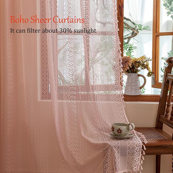 Sutuo Home Boho Curtains 2 Panels - Image 2