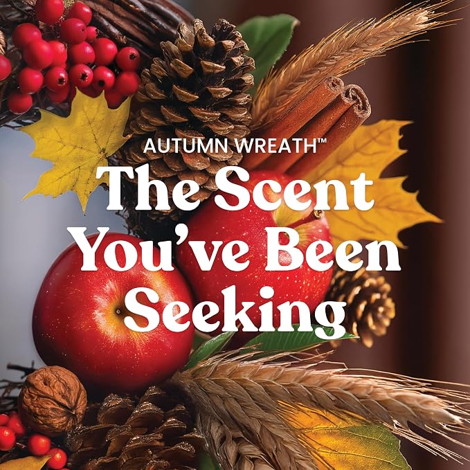Yankee Candle Autumn Wreath, Thanksgiving Scented Candle, 22oz Large Jar - Image 2