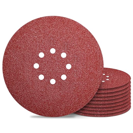 Awutzut 9 inch Sanding Discs 40 Grit 8 Holes Hook and Loop Sandpaper by Awutzut