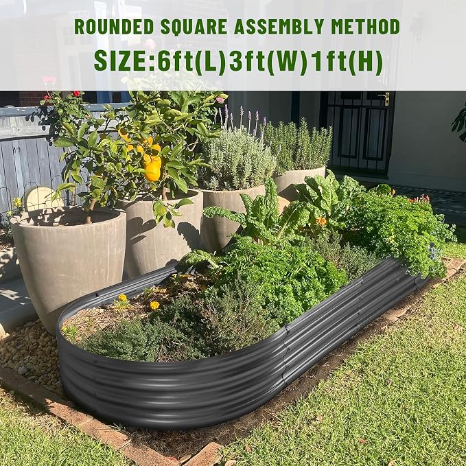Land Guard 6×3×1 ft Galvanized Raised Garden Bed Kit， Raised Garden Boxes - Image 6