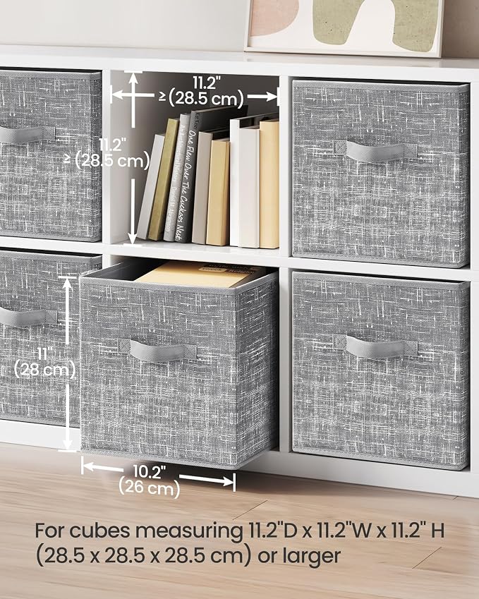 SONGMICS Storage Cubes, 11-Inch Foldable Closet Organizers | Non-Woven Fabric - Image 3