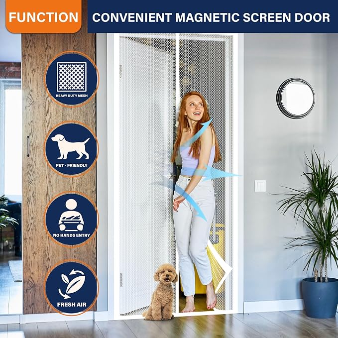 Magnetic Screen Door, Door Screen Magnetic Closure-Keeps Bugs Out Let Breeze in - Image 5