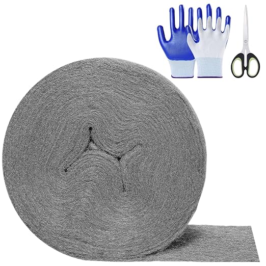 Steel Wool Mice Control, #0000 Fine Steel Wool 65Ft, Mouse Hole Filler DIY Kit by Lipulacer