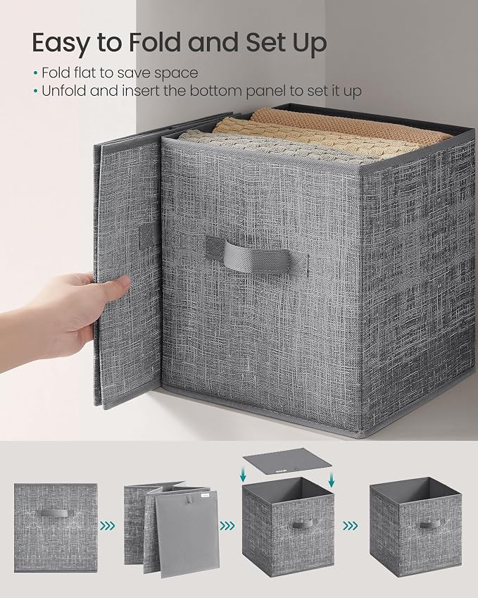 SONGMICS Storage Cubes, 11-Inch Foldable Closet Organizers | Non-Woven Fabric - Image 6