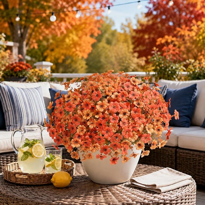 florisso Artificial Fall Flowers Fake Mums - Image 14